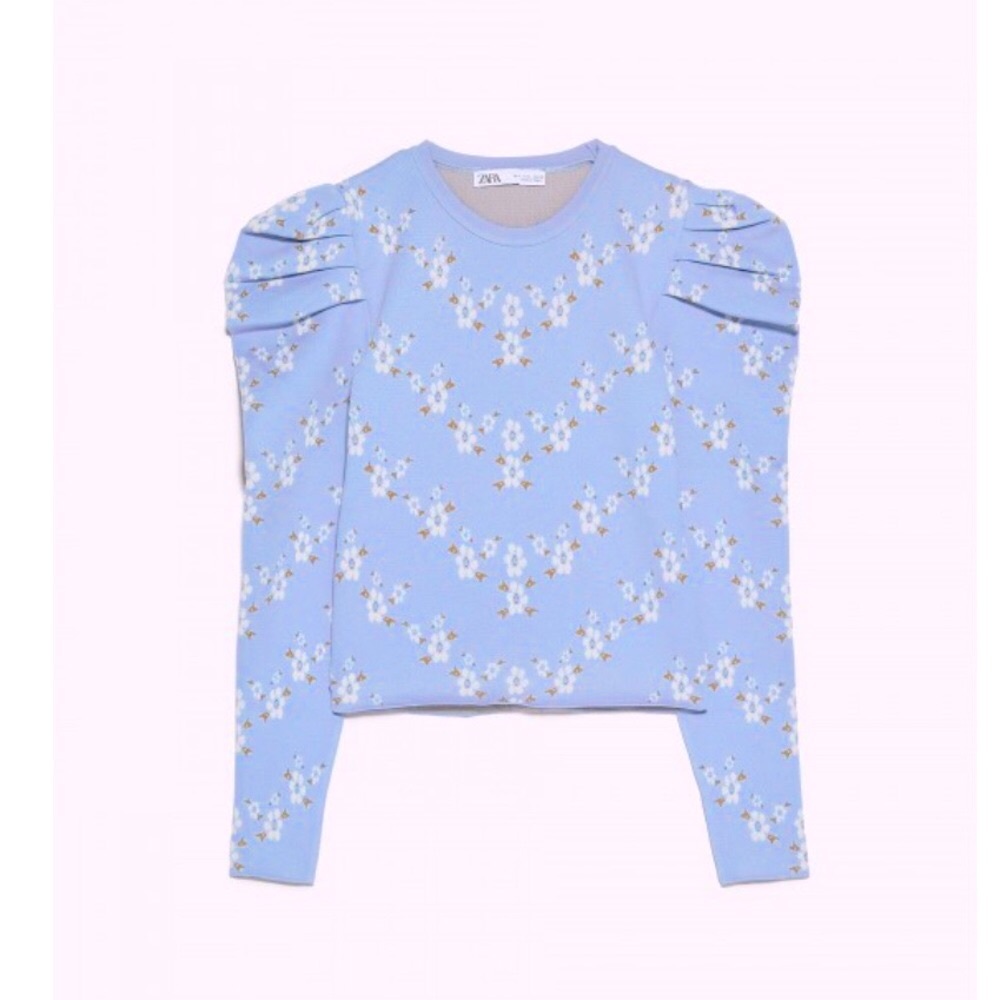 Authentic ZARA Puff Sleeves 
top with ruffle sleeve